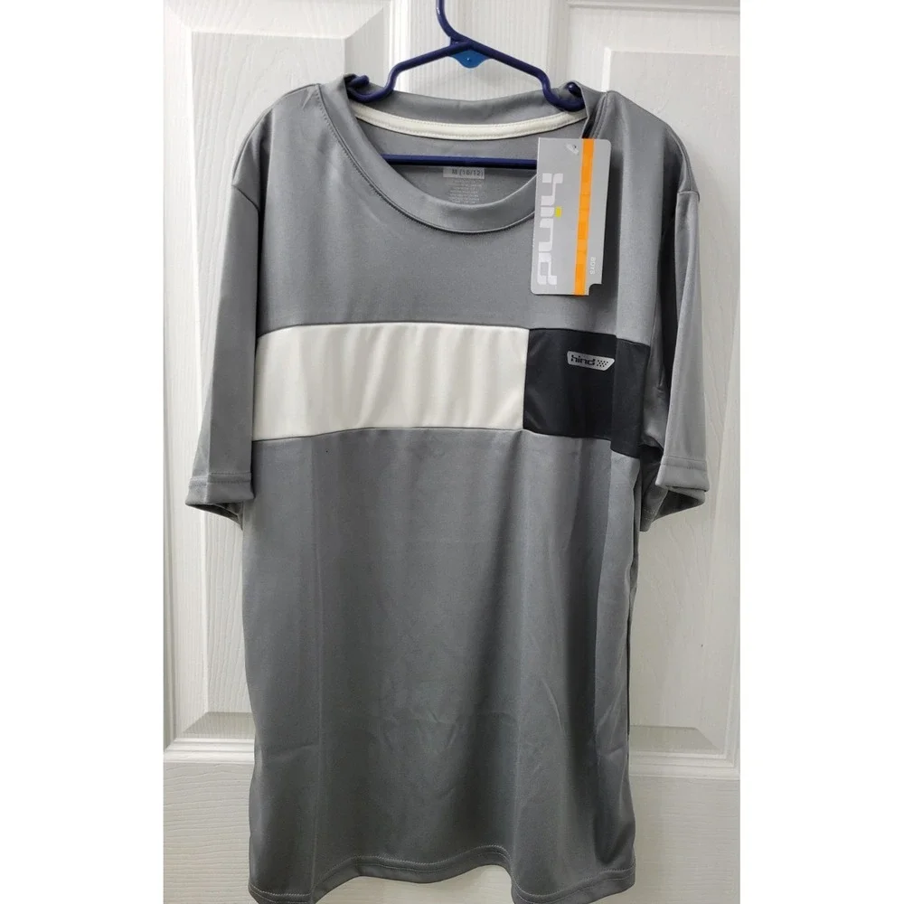 Hind Boys Size Medium (10/12) 3 Piece Set Shirt Shorts Tank Black/Gray/White NWT